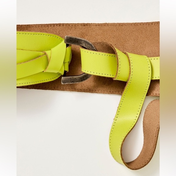 NWT Free People Waltz Leather Waist Belt in Parakeet main image 4